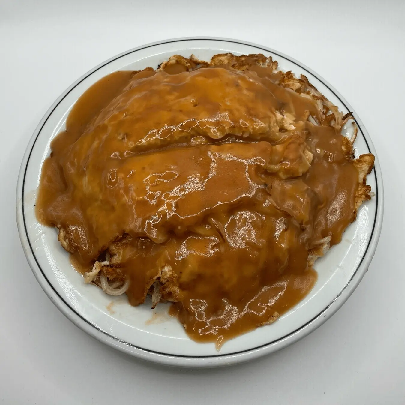 Chicken or BBQ Pork Egg Foo Young w/Gravy